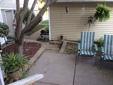 Private back patio area
