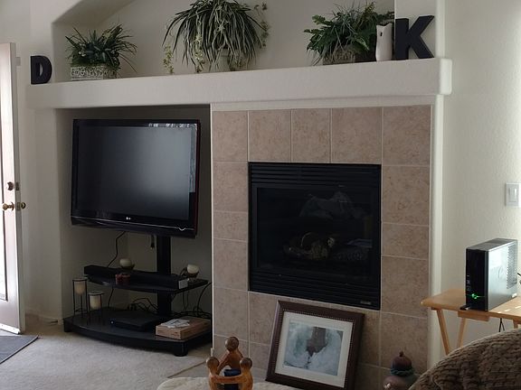 Family room with gas firepla