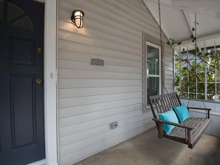Front porch and porch swing
