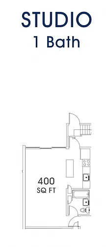 Floor plan Studio w Balcony