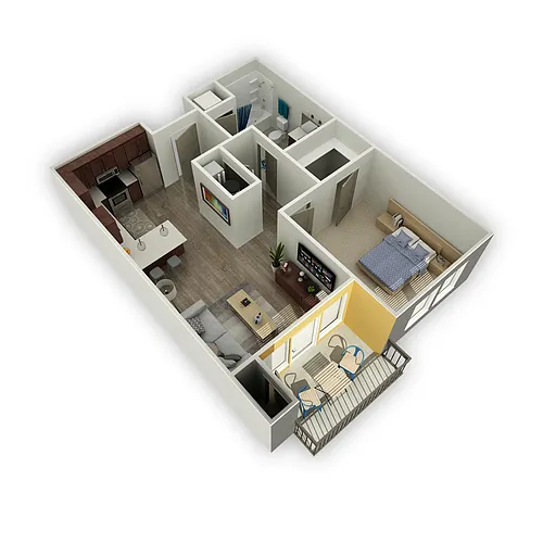 Floor plan Slate (1x1 B-VA)