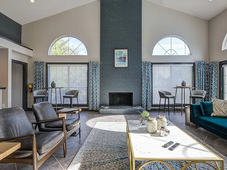 Clubhouse Seating Area with Fireplace