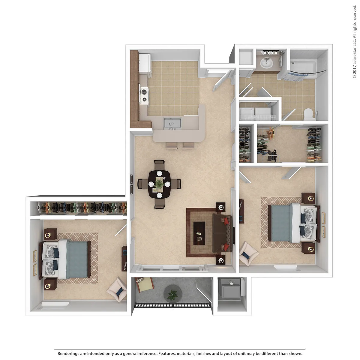 Floor plan 1 Bedroom Traditional with Den