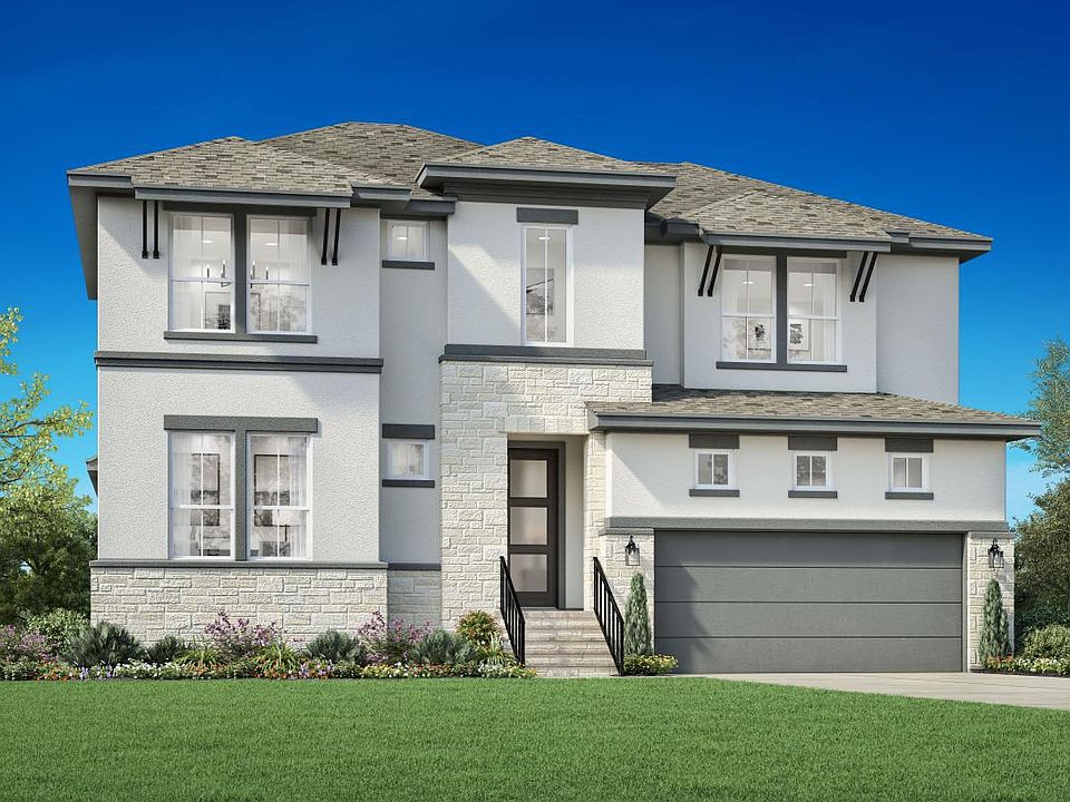 Stunning stucco and stone exterior