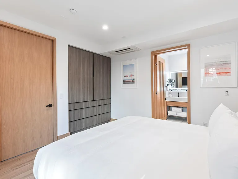 Luxurious bedroom with en suite bathroom.