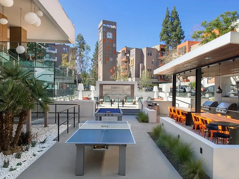 Courtyard with Outdoor Game Tables