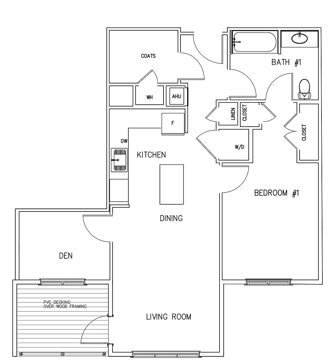 Floor plan One Bedroom w Den