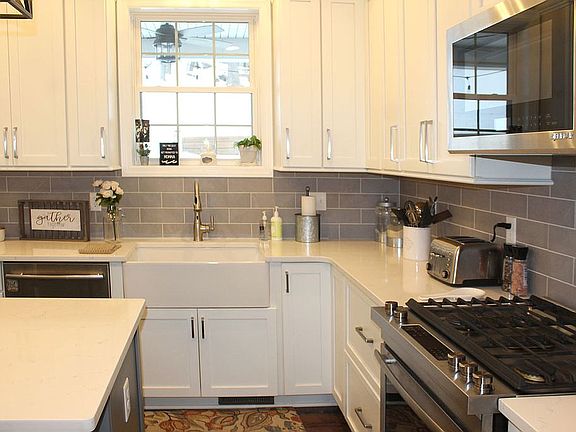 Farm house sink, back splash