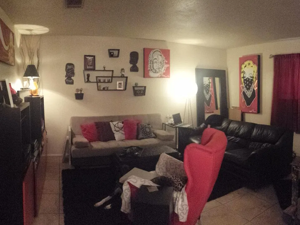 Living room large enough for 2 couches.
