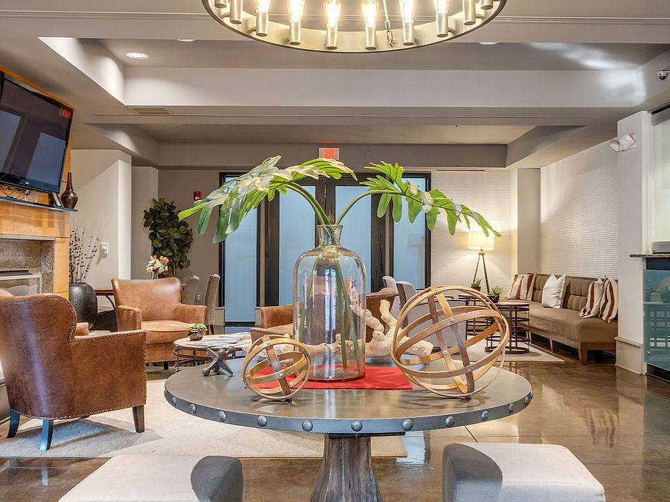 Beautiful front lobby and Media Lounge of building available to use for meetings, or can rent for events.