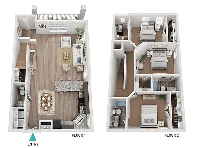 Floor plan Amethyst Townhome (C1)