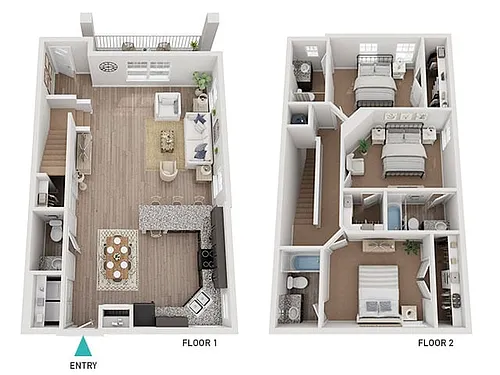 Floor plan Amethyst Townhome (C1)