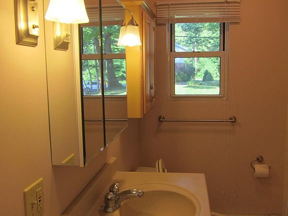 Bathroom with lights on