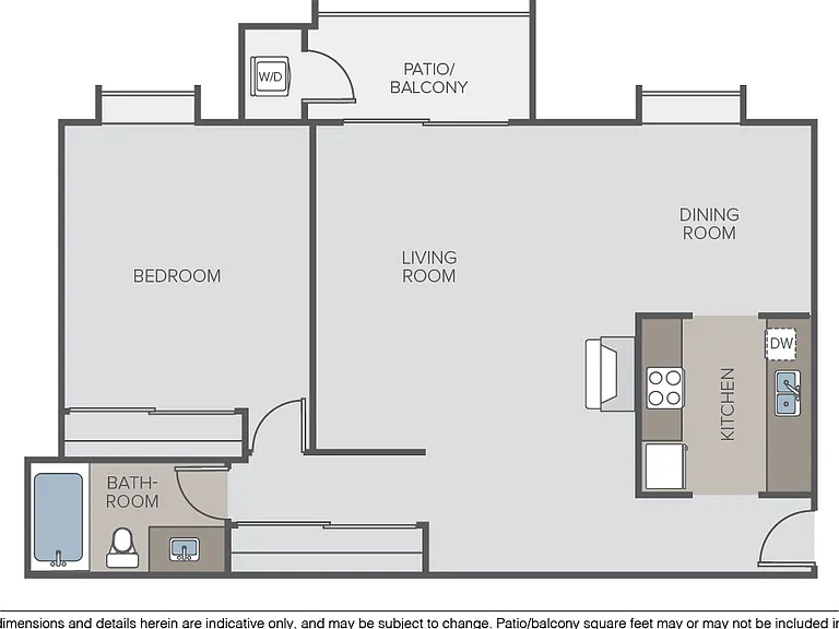 1 Bed 1 Bath (B)