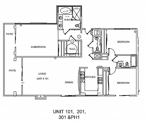 Floor plan 3 Beds, 2.5 Baths