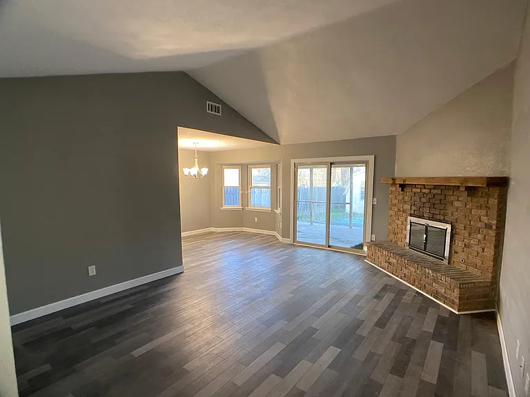 Living room and dining room