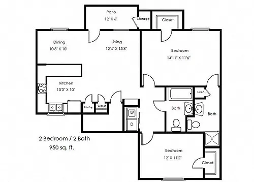 Floor plan Two Bedroom