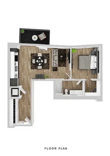 Floor plan Sitka - 1 Bed C Small Balcony