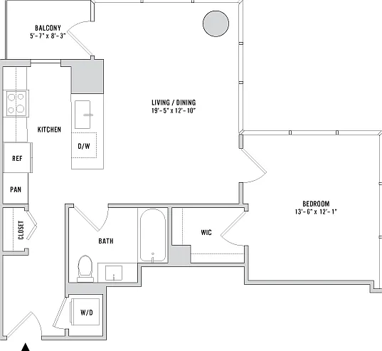 One Bedroom A-04.1 - 831 Sq. Ft. - Floors 26-42 One Bedroom A-04.1 - 831 Sq. Ft. - Floors 26-42