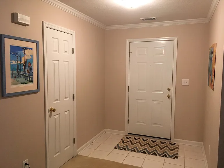 Front door and entry closet