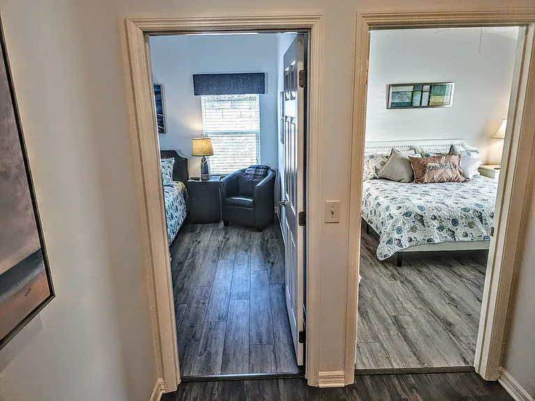 King size beds in both the master and quest bedrooms