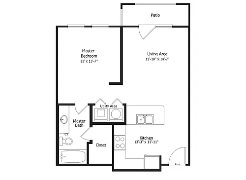 Floor plan Oaks 3A1