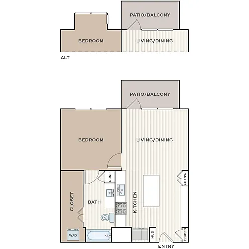 Floor plan One Bedroom (A2)