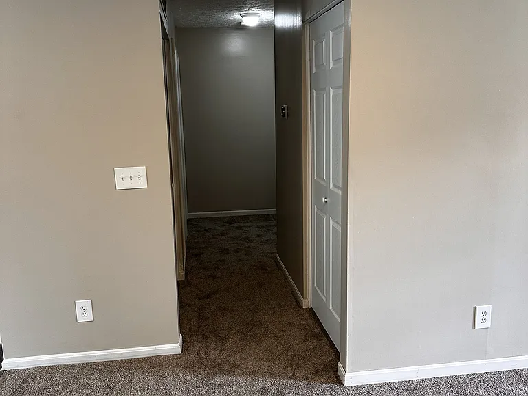 Hall with coat closet.