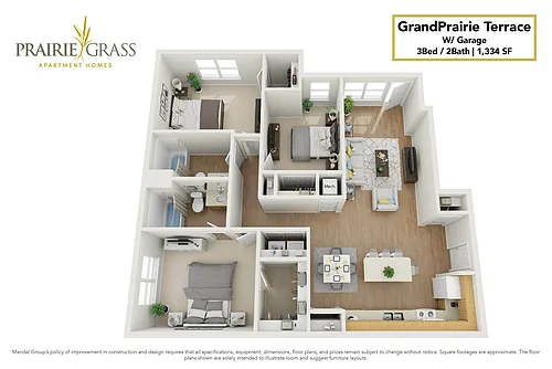 Floor plan GrandPrairie Terrace w/ Garage