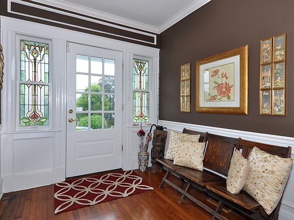 Large entryway with stained glass windows