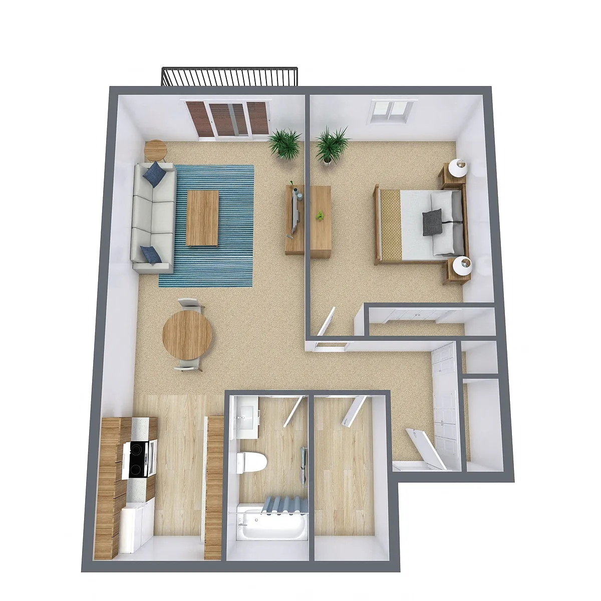 Floor plan One Bedroom 11B