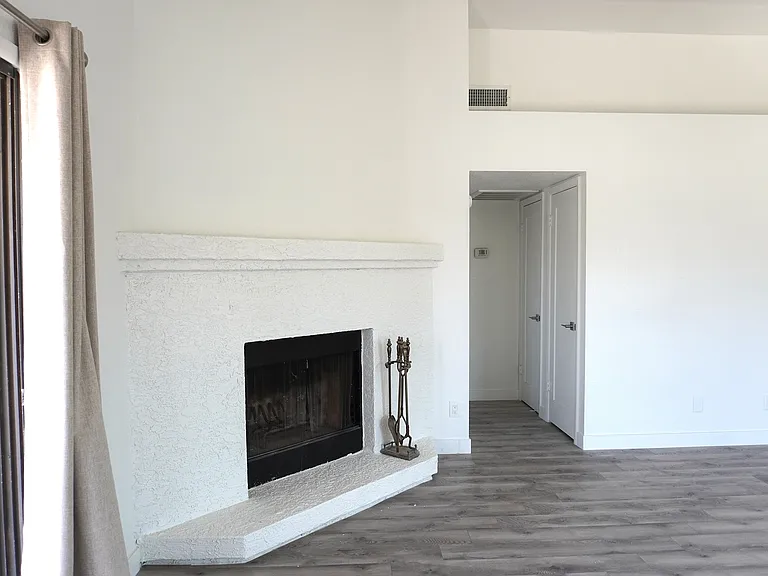 Wood burning fireplace in Living Room