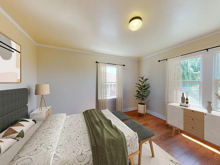 Bedroom 1. This image shows a virtually furnished space. Bedrooms come unfurnished.