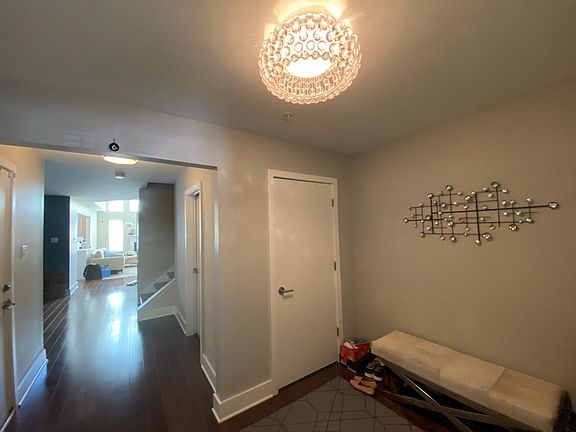 Foyer and Half Bath; View from Front Entry Door