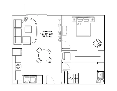 Floor plan 1 Bedroom