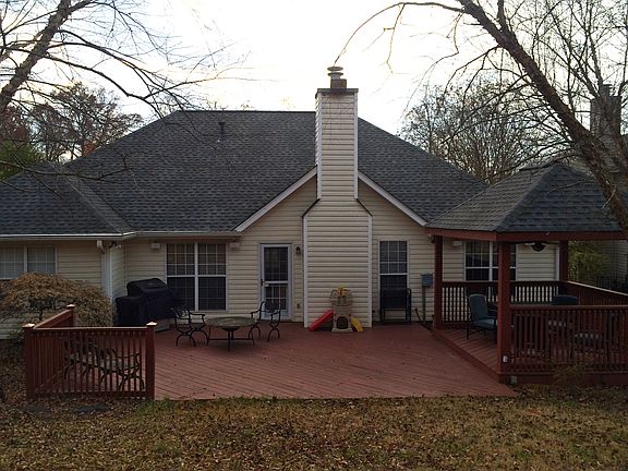 View from woods of back deck