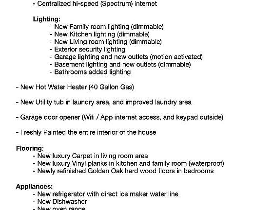 Upgrades recently finished