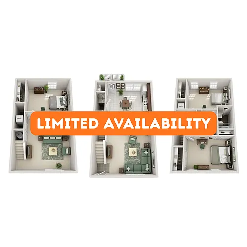 Floor plan 3BR/3.5BA Townhome