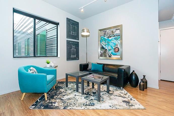 The charming living room of the Peso