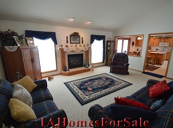 Living Room with vaulted ceiling