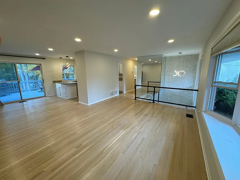 View from corner of living room.