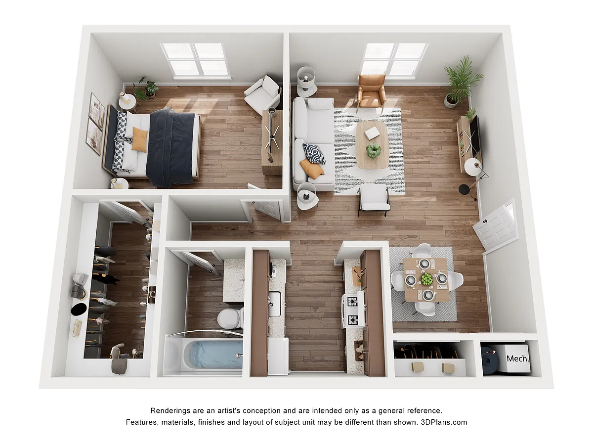 Floor plan 1 Bed 1 Bath Premium