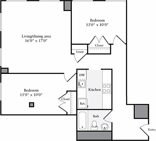 Floor plan The Lofts 2 Bedrooms O