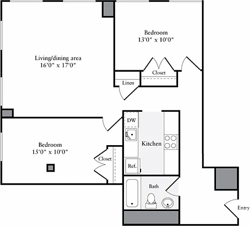Floor plan The Lofts 2 Bedrooms O