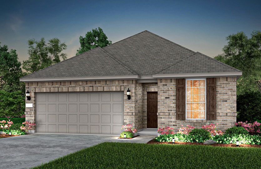 The Fox Hollow, a two-story home with 2-car garage, shown as Home Exterior A