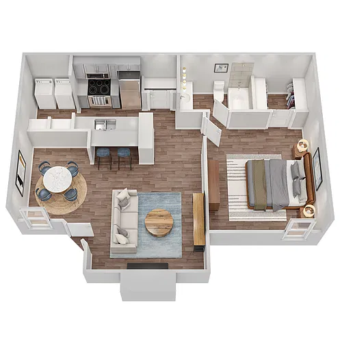 Floor plan 1x1 A1Uvw-Full Upgrade