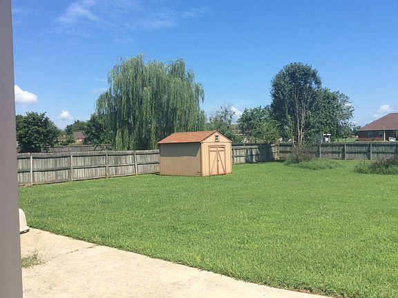 Spacious backyard with shed