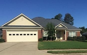 In front of the house