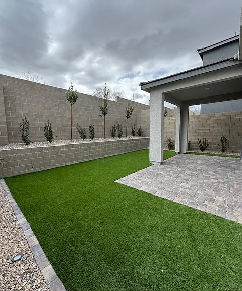 automatic landscape lighting for lit up beauty at night, covered patio and uncovered patio - no neighbors behind!!