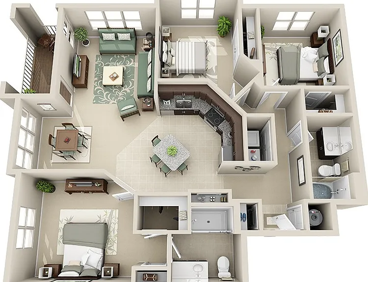 Junction Six Forks - Pinehurst - 2 Beds - 2 Baths - 1398 Sq. ft.